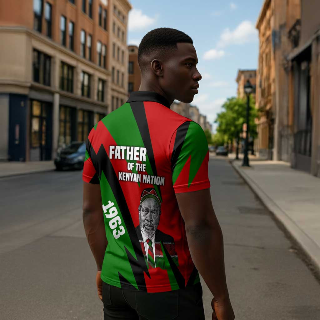Jomo Kenyatta Zipper Polo Shirt Patriotic Colors Design and Father of the Kenyan Nation Tribute - Wonder Print Shop