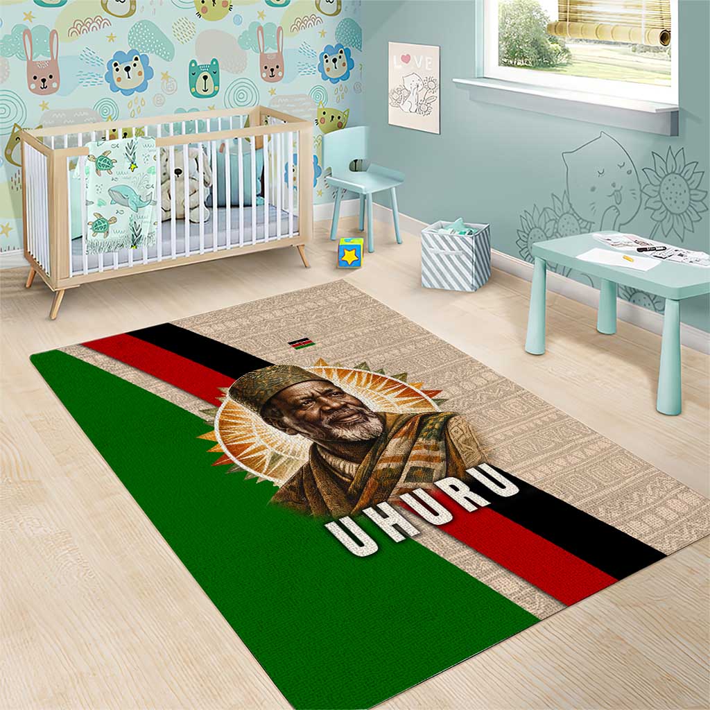 Jomo Kenyatta Area Rug Uhuru and Kenyan Heritage Quote Tribute - Wonder Print Shop