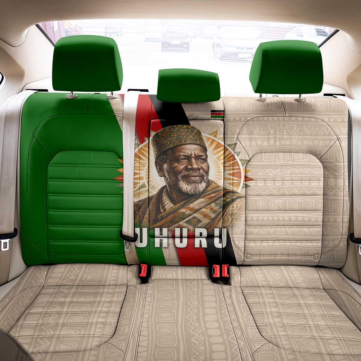 Jomo Kenyatta Back Car Seat Cover Uhuru and Kenyan Heritage Quote Tribute - Wonder Print Shop