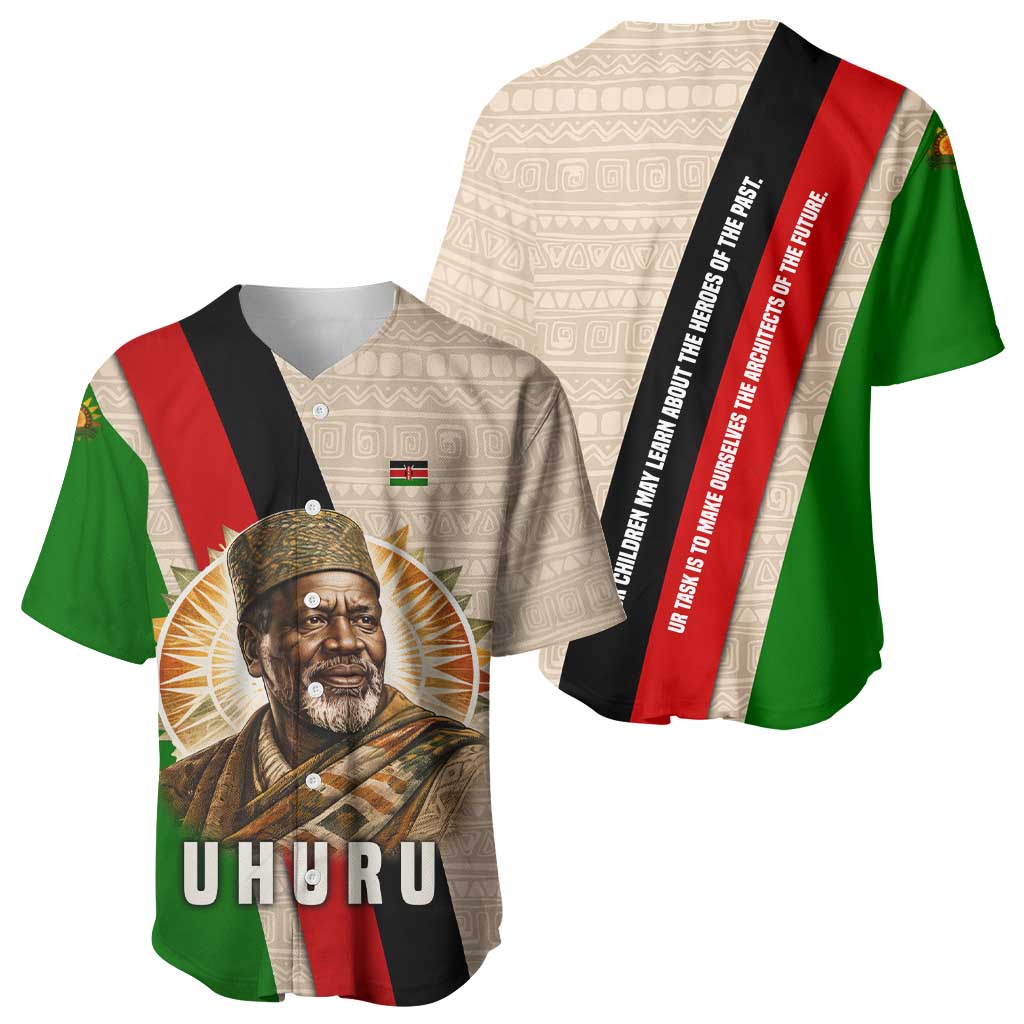 Jomo Kenyatta Baseball Jersey Uhuru and Kenyan Heritage Quote Tribute - Wonder Print Shop