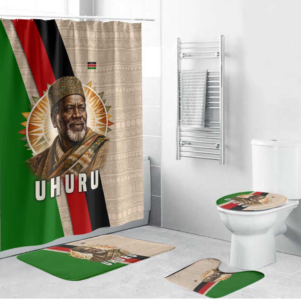 Jomo Kenyatta Bathroom Set Uhuru and Kenyan Heritage Quote Tribute - Wonder Print Shop