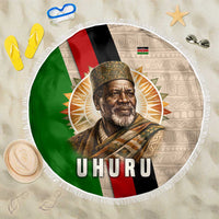 Jomo Kenyatta Beach Blanket Uhuru and Kenyan Heritage Quote Tribute - Wonder Print Shop