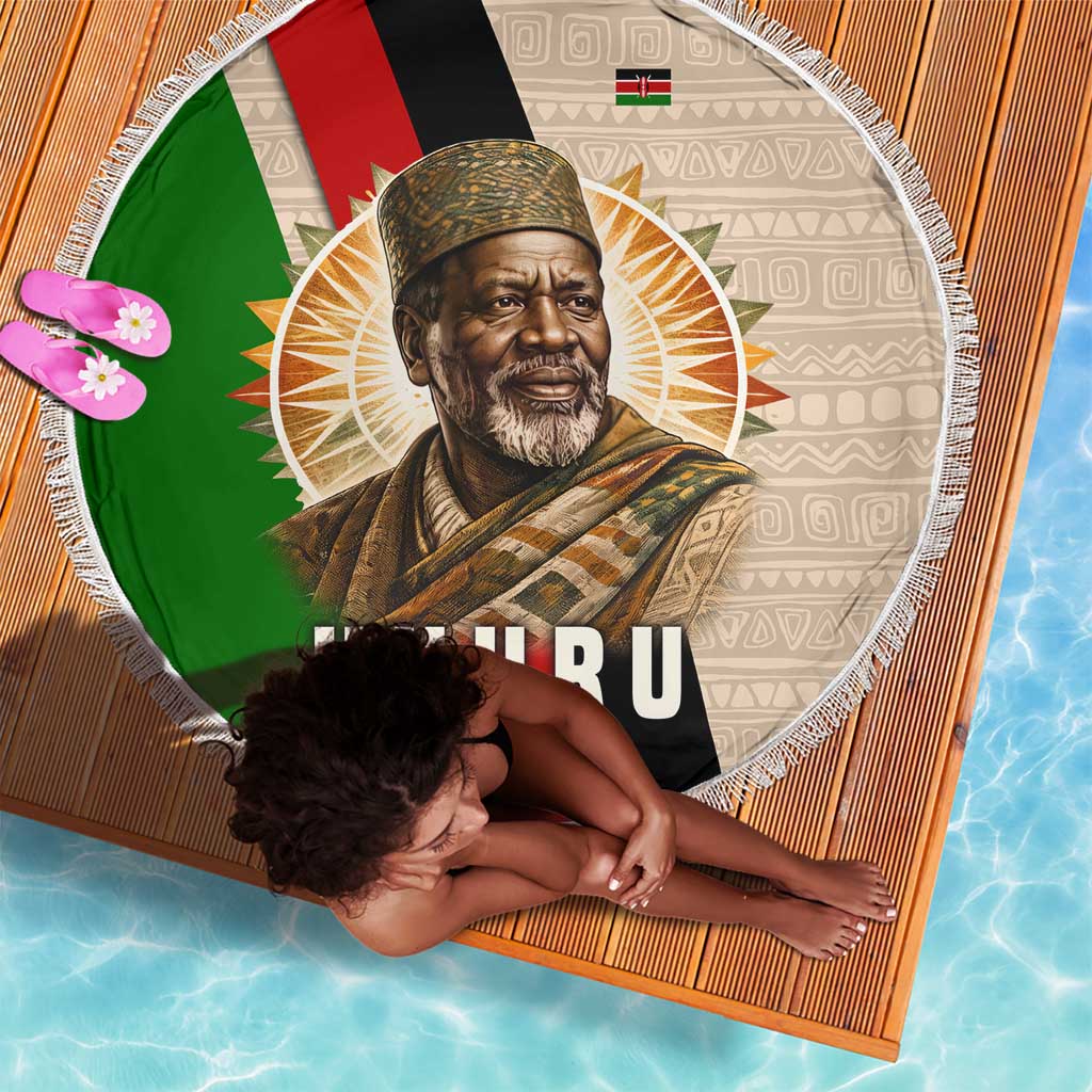 Jomo Kenyatta Beach Blanket Uhuru and Kenyan Heritage Quote Tribute - Wonder Print Shop