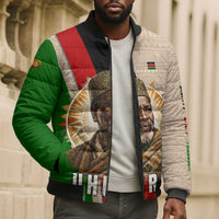 Jomo Kenyatta Bomber Puffer Jacket Uhuru and Kenyan Heritage Quote Tribute - Wonder Print Shop