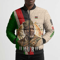 Jomo Kenyatta Bomber Puffer Jacket Uhuru and Kenyan Heritage Quote Tribute - Wonder Print Shop