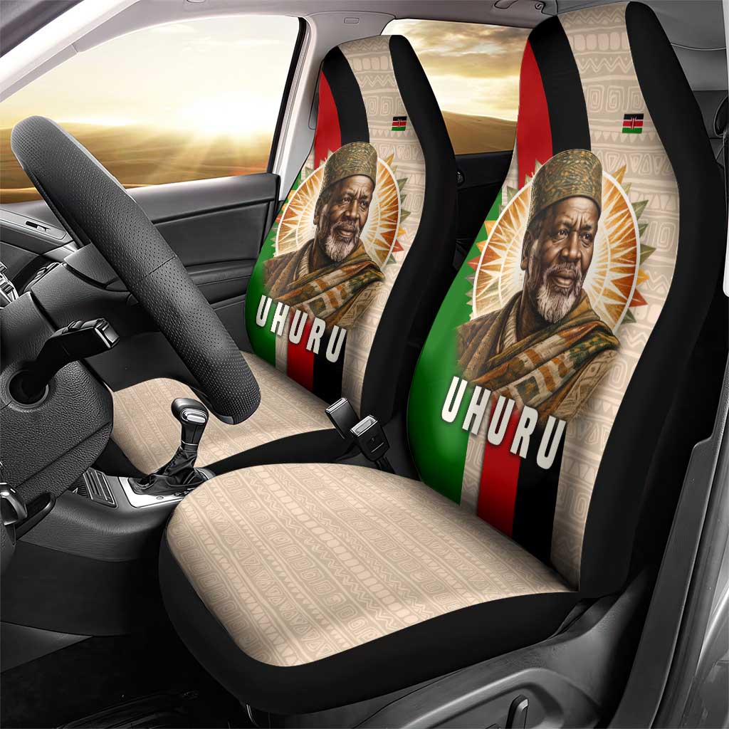 Jomo Kenyatta Car Seat Cover Uhuru and Kenyan Heritage Quote Tribute - Wonder Print Shop