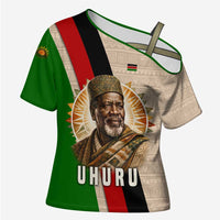 Jomo Kenyatta Cross Shoulder Shirt Uhuru and Kenyan Heritage Quote Tribute - Wonder Print Shop