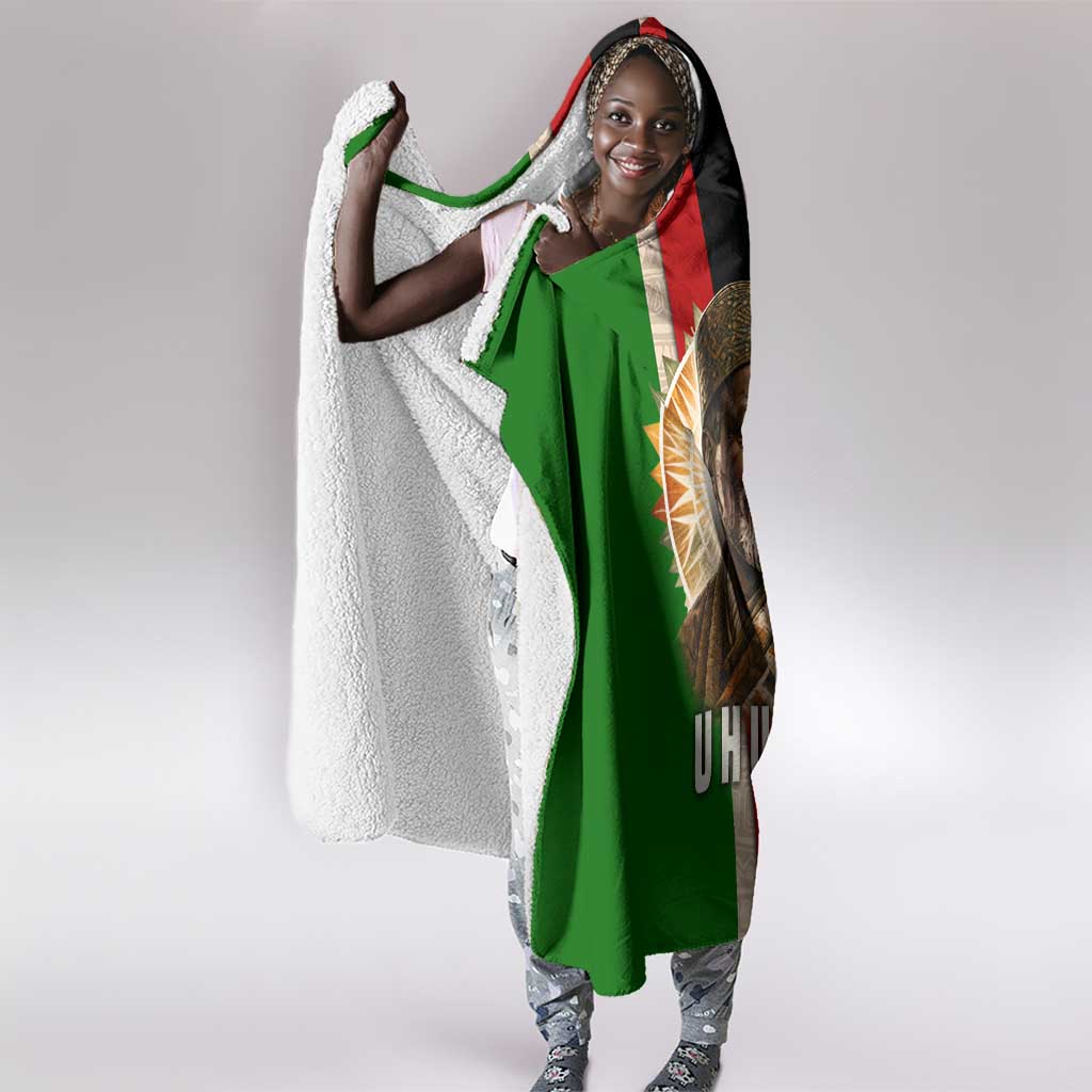 Jomo Kenyatta Hooded Blanket Uhuru and Kenyan Heritage Quote Tribute - Wonder Print Shop