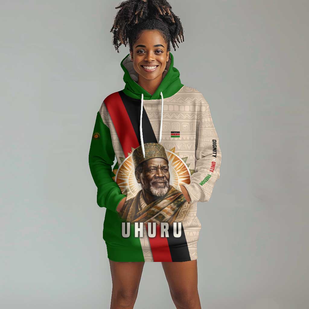 Jomo Kenyatta Hoodie Dress Uhuru and Kenyan Heritage Quote Tribute - Wonder Print Shop