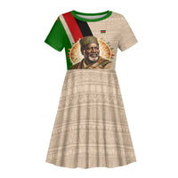 Jomo Kenyatta Kid Short Sleeve Dress Uhuru and Kenyan Heritage Quote Tribute - Wonder Print Shop