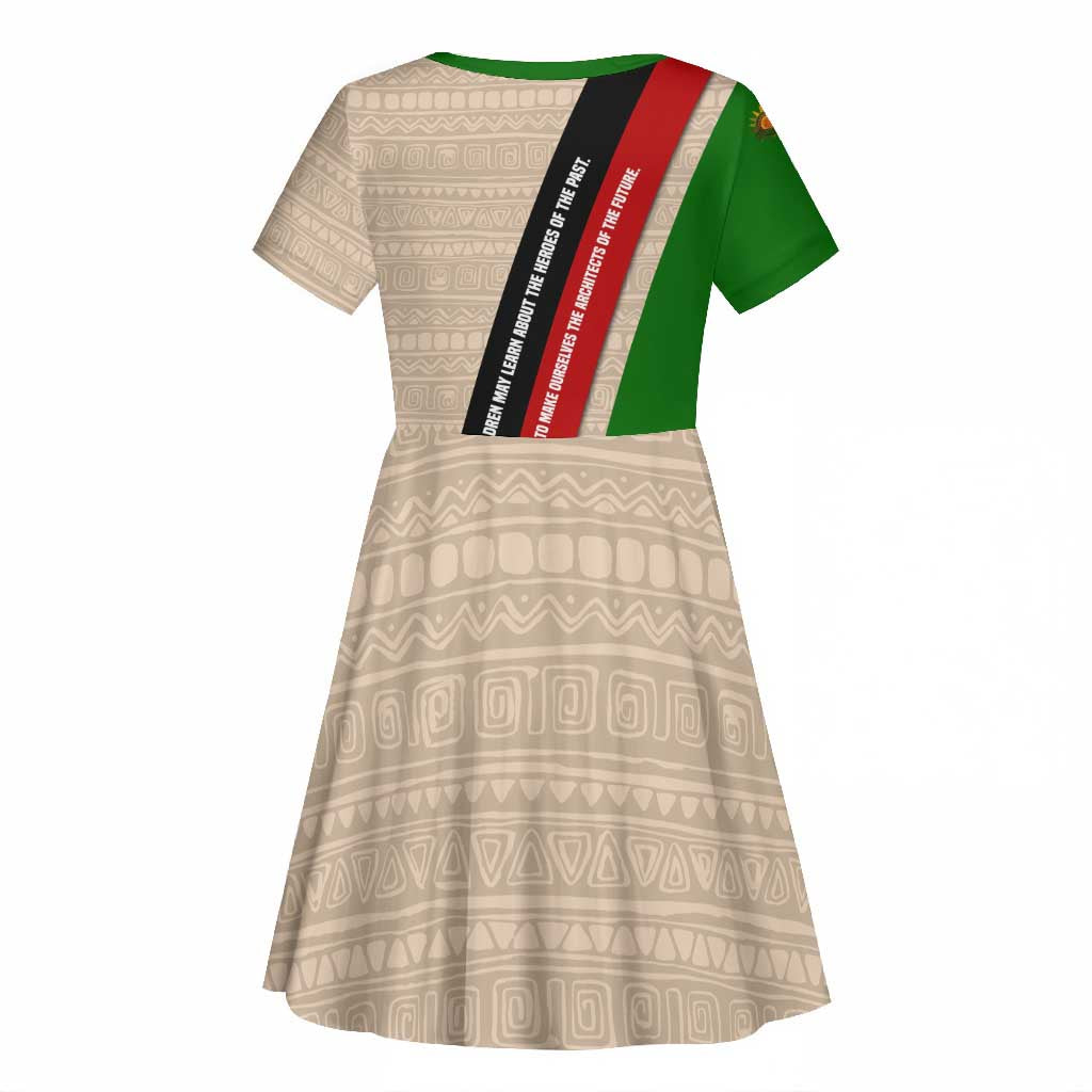 Jomo Kenyatta Kid Short Sleeve Dress Uhuru and Kenyan Heritage Quote Tribute - Wonder Print Shop