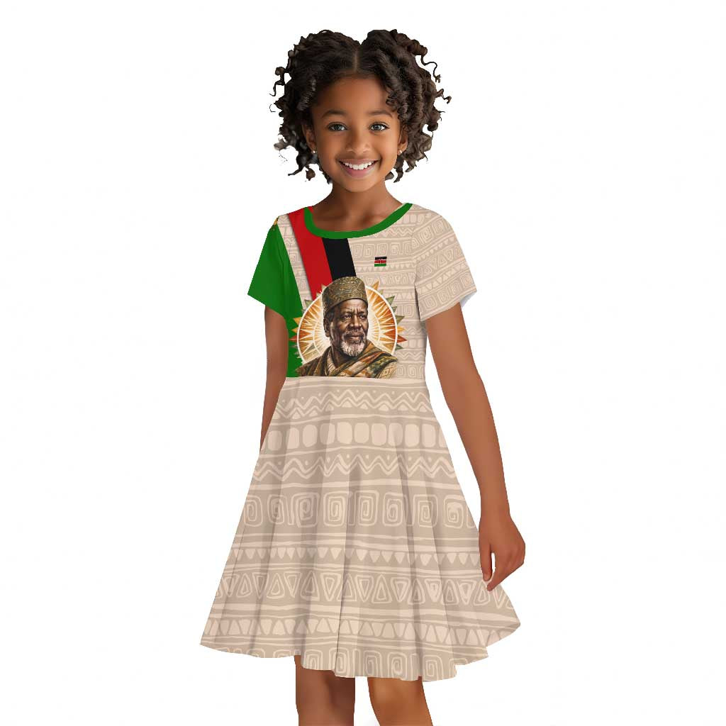 Jomo Kenyatta Kid Short Sleeve Dress Uhuru and Kenyan Heritage Quote Tribute - Wonder Print Shop