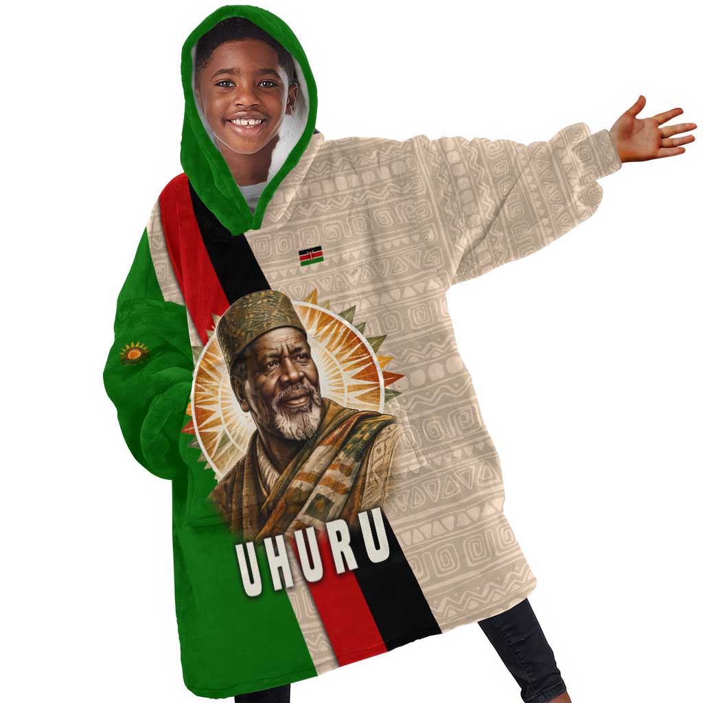 Jomo Kenyatta Kid Wearable Blanket Hoodie Uhuru and Kenyan Heritage Quote Tribute - Wonder Print Shop