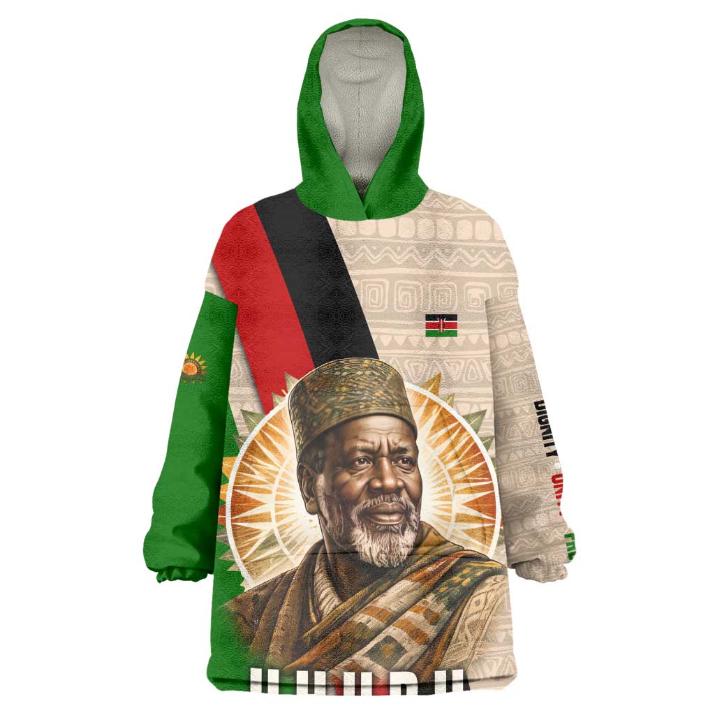 Jomo Kenyatta Kid Wearable Blanket Hoodie Uhuru and Kenyan Heritage Quote Tribute - Wonder Print Shop