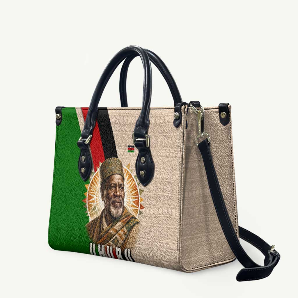 Jomo Kenyatta Leather Bag Uhuru and Kenyan Heritage Quote Tribute - Wonder Print Shop