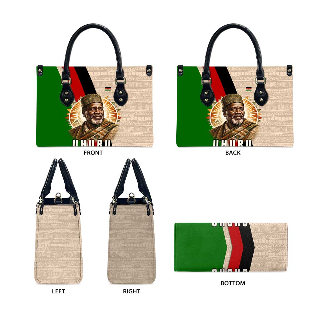 Jomo Kenyatta Leather Bag Uhuru and Kenyan Heritage Quote Tribute - Wonder Print Shop