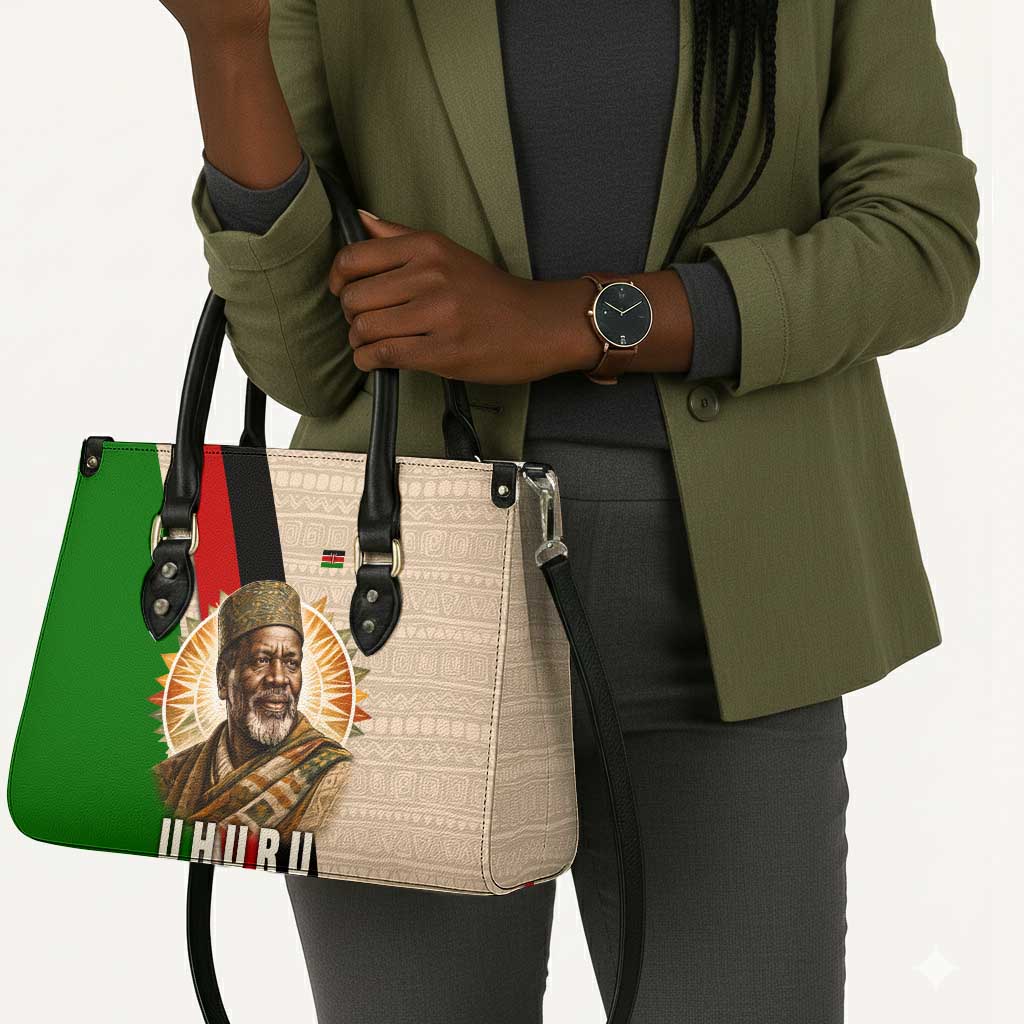 Jomo Kenyatta Leather Bag Uhuru and Kenyan Heritage Quote Tribute - Wonder Print Shop