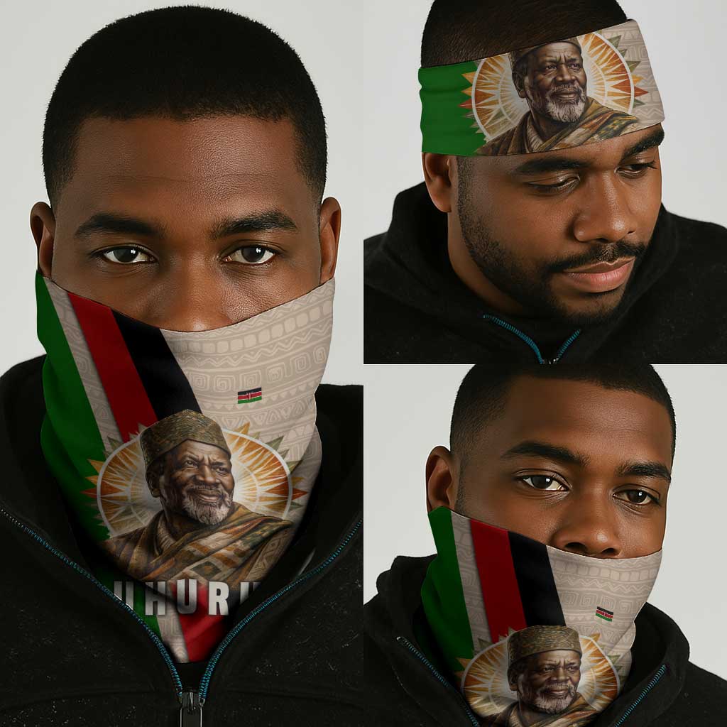 Jomo Kenyatta Neck Gaiter Uhuru and Kenyan Heritage Quote Tribute - Wonder Print Shop