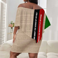 Jomo Kenyatta Off Shoulder Short Dress Uhuru and Kenyan Heritage Quote Tribute - Wonder Print Shop