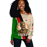 Jomo Kenyatta Off Shoulder Sweater Uhuru and Kenyan Heritage Quote Tribute - Wonder Print Shop