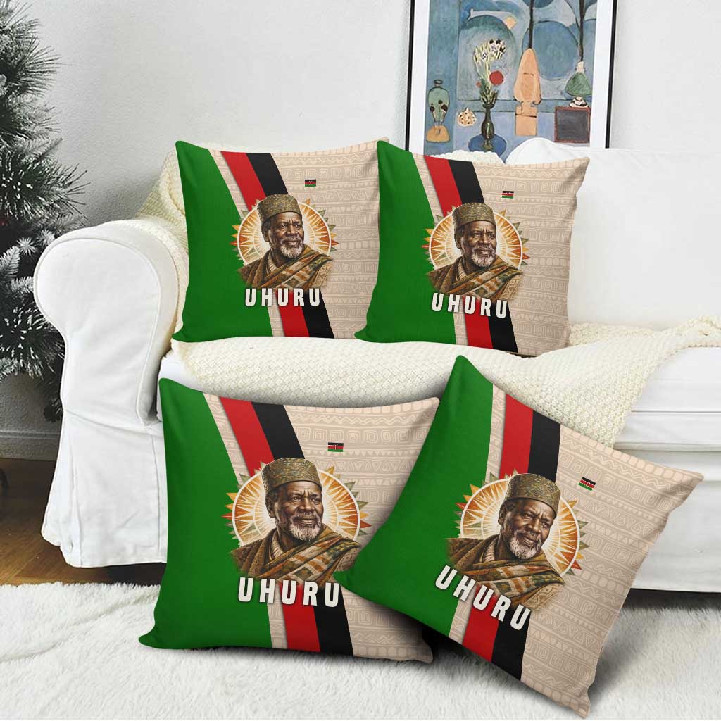 Jomo Kenyatta Pillow Cover Uhuru and Kenyan Heritage Quote Tribute - Wonder Print Shop