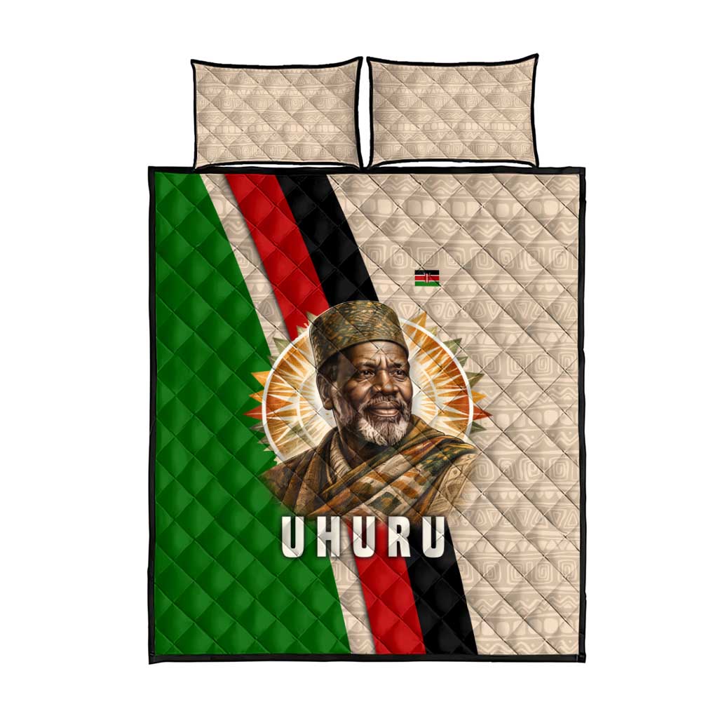 Jomo Kenyatta Quilt Bed Set Uhuru and Kenyan Heritage Quote Tribute - Wonder Print Shop