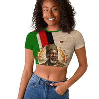 Jomo Kenyatta Raglan Cropped T shirt Uhuru and Kenyan Heritage Quote Tribute - Wonder Print Shop