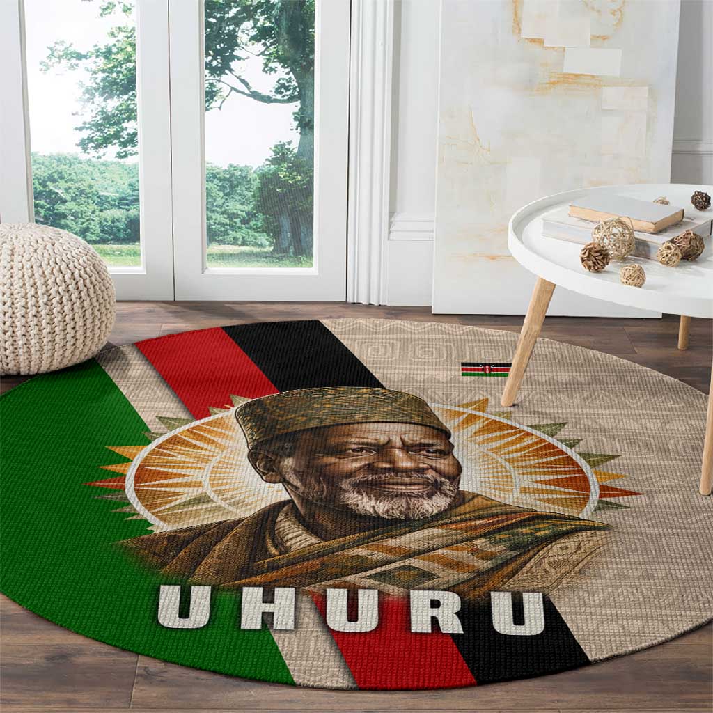 Jomo Kenyatta Round Carpet Uhuru and Kenyan Heritage Quote Tribute - Wonder Print Shop