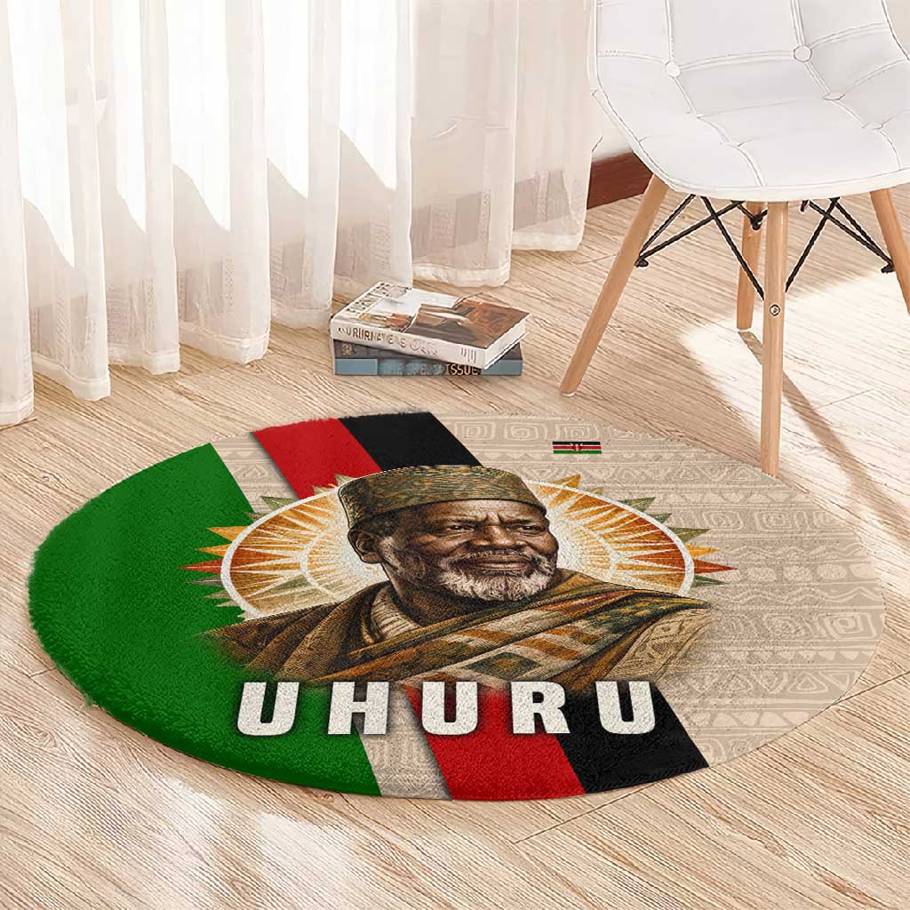 Jomo Kenyatta Round Carpet Uhuru and Kenyan Heritage Quote Tribute - Wonder Print Shop