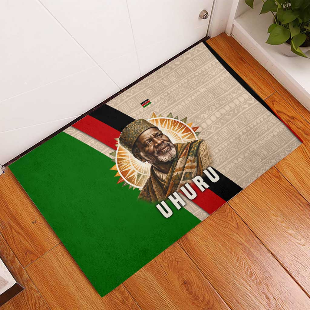 Jomo Kenyatta Rubber Doormat Uhuru and Kenyan Heritage Quote Tribute - Wonder Print Shop