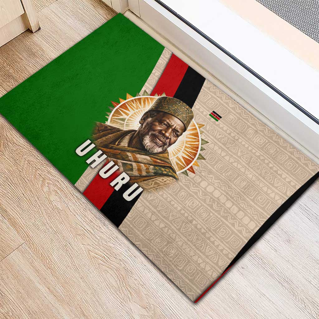 Jomo Kenyatta Rubber Doormat Uhuru and Kenyan Heritage Quote Tribute - Wonder Print Shop