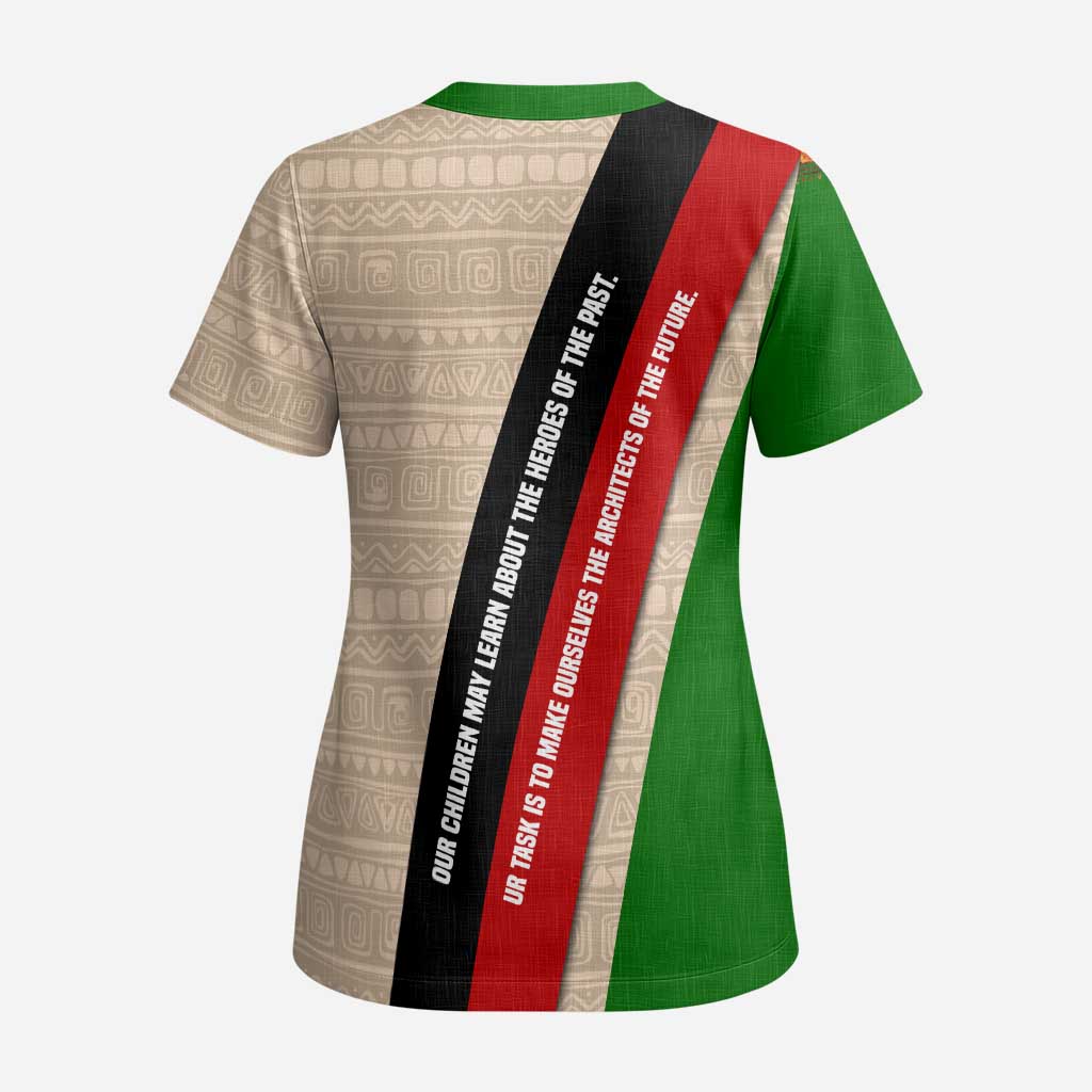 Jomo Kenyatta Scrub Top Uhuru and Kenyan Heritage Quote Tribute - Wonder Print Shop