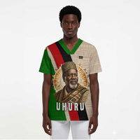 Jomo Kenyatta Scrub Top Uhuru and Kenyan Heritage Quote Tribute - Wonder Print Shop