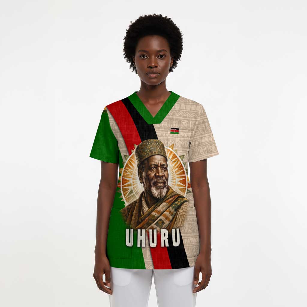 Jomo Kenyatta Scrub Top Uhuru and Kenyan Heritage Quote Tribute - Wonder Print Shop