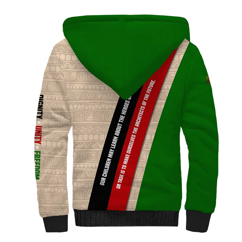 Jomo Kenyatta Sherpa Hoodie Uhuru and Kenyan Heritage Quote Tribute - Wonder Print Shop