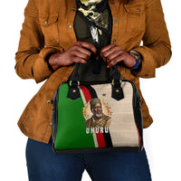 Jomo Kenyatta Shoulder Handbag Uhuru and Kenyan Heritage Quote Tribute - Wonder Print Shop