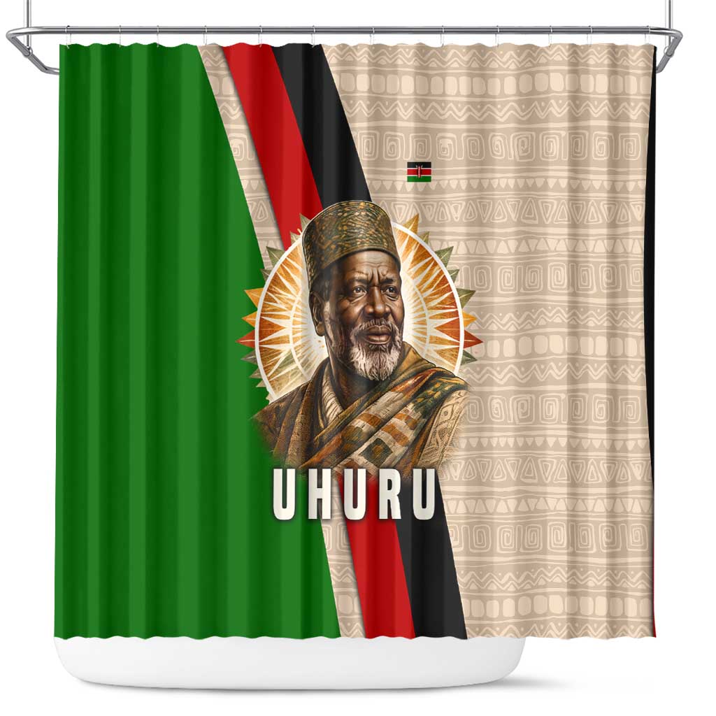Jomo Kenyatta Shower Curtain Uhuru and Kenyan Heritage Quote Tribute - Wonder Print Shop