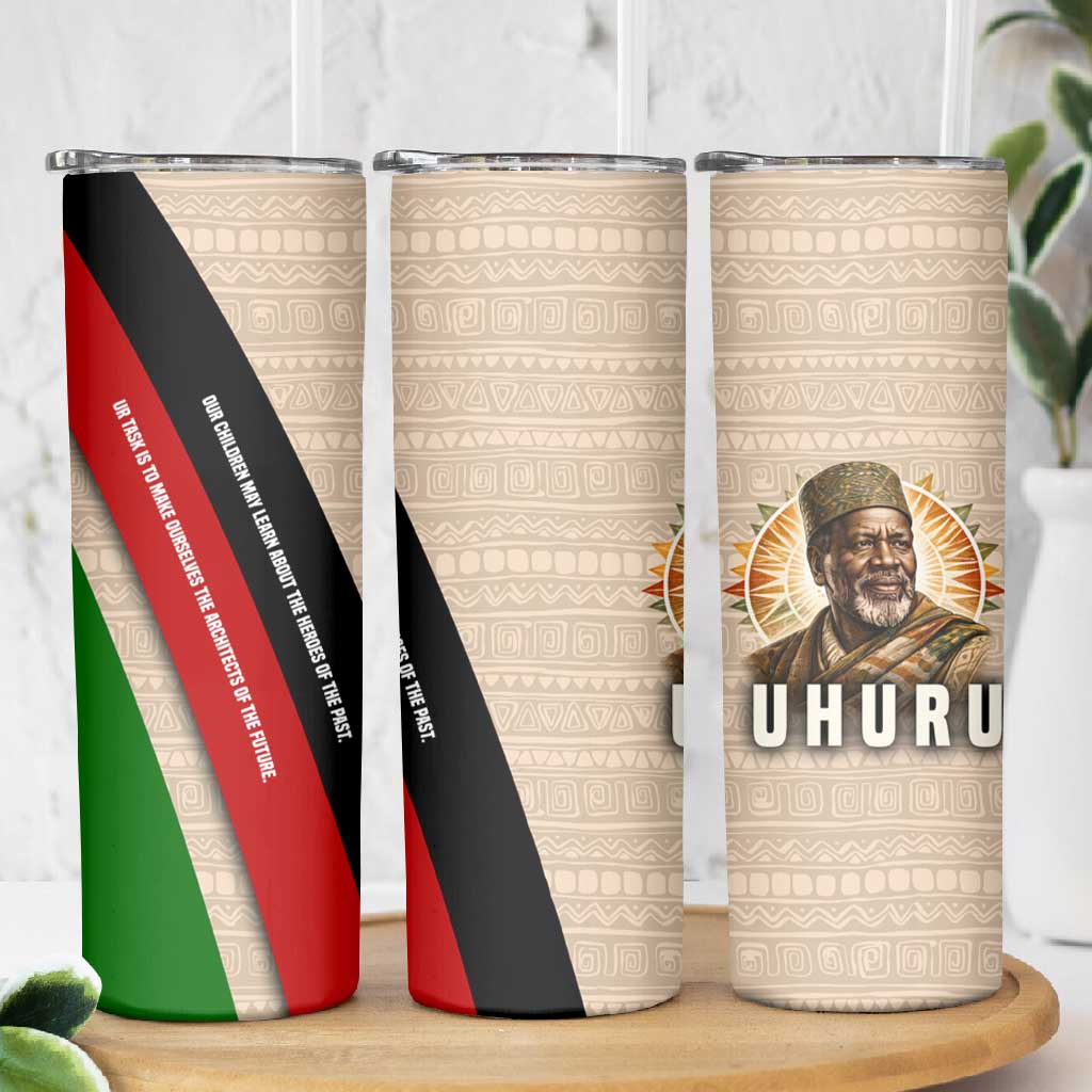 Jomo Kenyatta Skinny Tumbler Uhuru and Kenyan Heritage Quote Tribute - Wonder Print Shop
