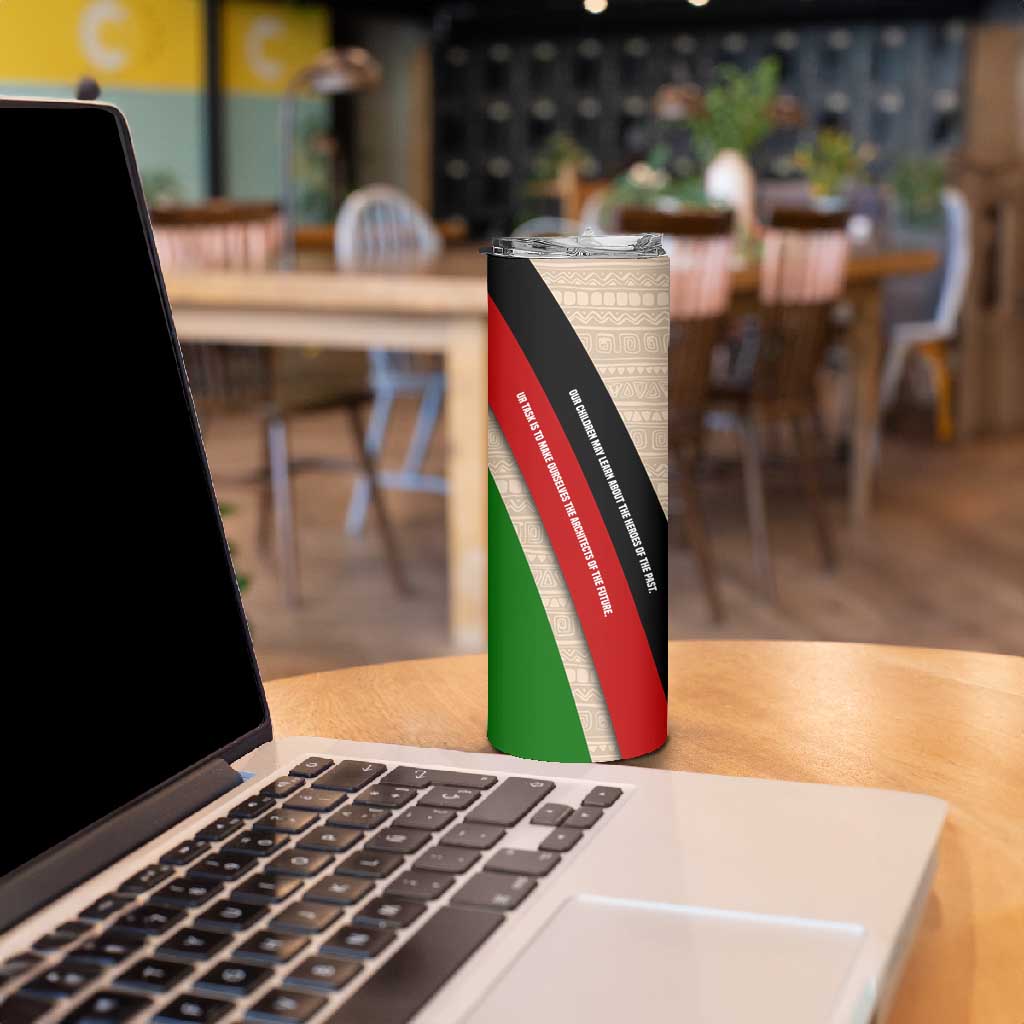 Jomo Kenyatta Skinny Tumbler Uhuru and Kenyan Heritage Quote Tribute - Wonder Print Shop