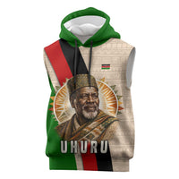 Jomo Kenyatta Sleeveless Hoodie Uhuru and Kenyan Heritage Quote Tribute - Wonder Print Shop