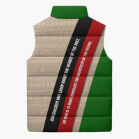 Jomo Kenyatta Sleeveless Puffer Jacket Uhuru and Kenyan Heritage Quote Tribute - Wonder Print Shop