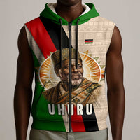 Jomo Kenyatta Sleeveless Zip Hoodie Uhuru and Kenyan Heritage Quote Tribute - Wonder Print Shop