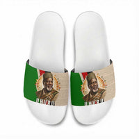 Jomo Kenyatta Slide Sandals Uhuru and Kenyan Heritage Quote Tribute - Wonder Print Shop