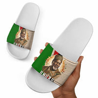 Jomo Kenyatta Slide Sandals Uhuru and Kenyan Heritage Quote Tribute - Wonder Print Shop