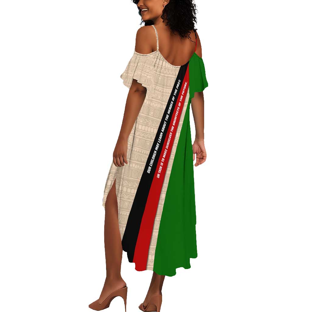 Jomo Kenyatta Summer Maxi Dress Uhuru and Kenyan Heritage Quote Tribute - Wonder Print Shop