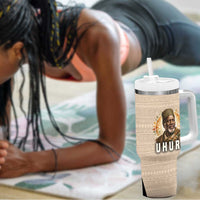 Jomo Kenyatta Tumbler With Handle Uhuru and Kenyan Heritage Quote Tribute - Wonder Print Shop