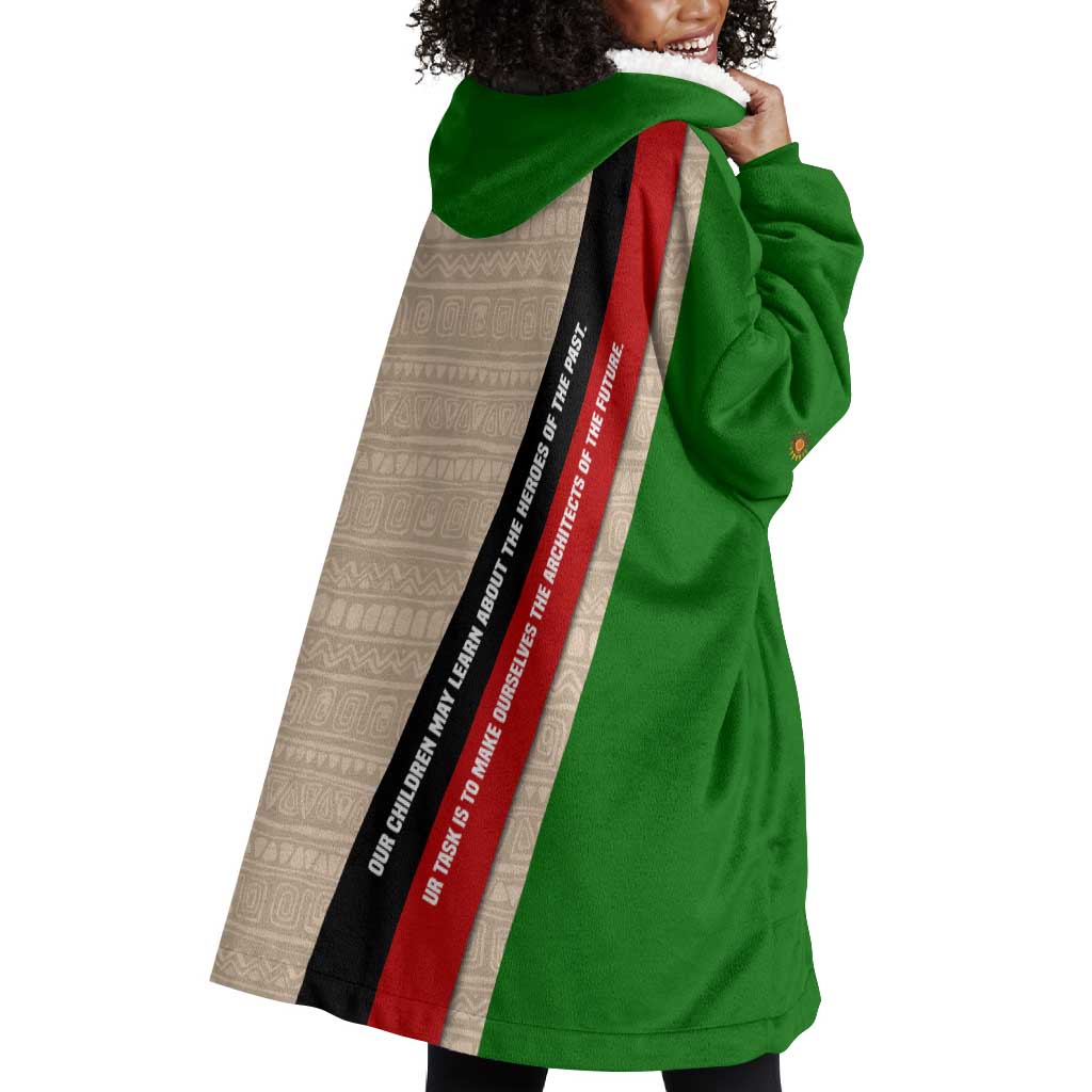 Jomo Kenyatta Wearable Blanket Hoodie Uhuru and Kenyan Heritage Quote Tribute - Wonder Print Shop