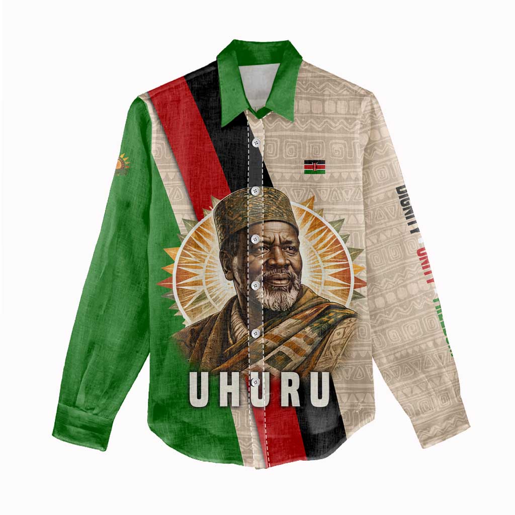 Jomo Kenyatta Women Casual Shirt Uhuru and Kenyan Heritage Quote Tribute - Wonder Print Shop
