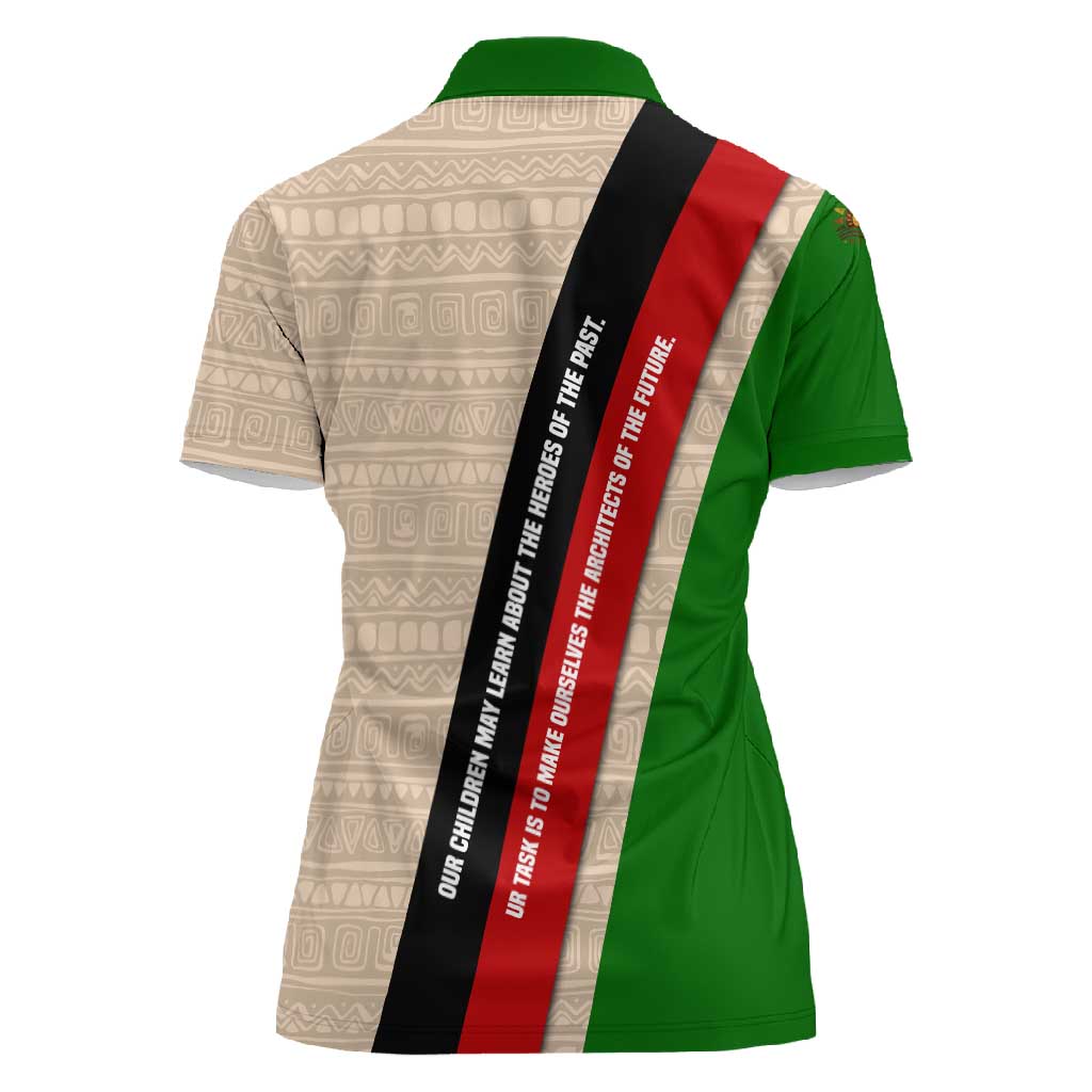 Jomo Kenyatta Women Polo Shirt Uhuru and Kenyan Heritage Quote Tribute - Wonder Print Shop
