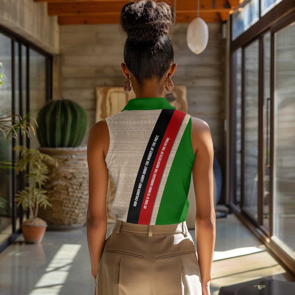 Jomo Kenyatta Women Sleeveless Polo Shirt Uhuru and Kenyan Heritage Quote Tribute - Wonder Print Shop